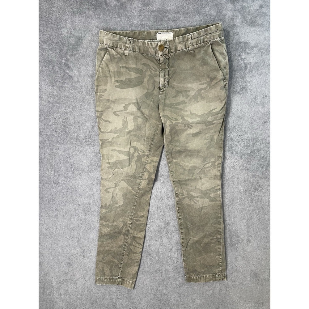Current Elliot Pants Womens 28 Green Army Camo Buddy Trouser Low Rise Straight